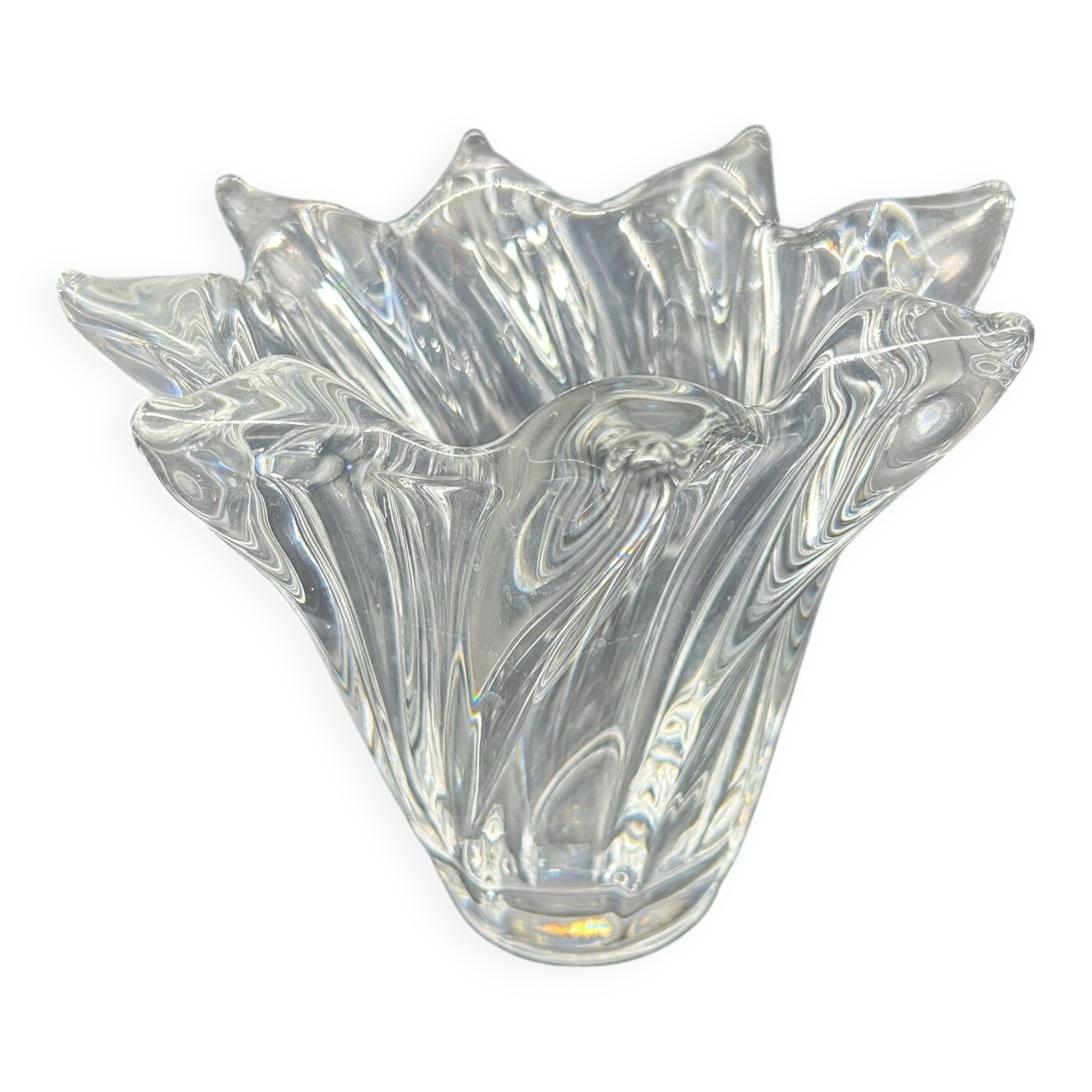 70s crystal vase