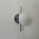 Pair of vintage chrome and opaline wall lights, France 1970.