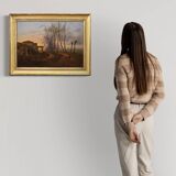 Antique French Painting Landscape From 19th Century