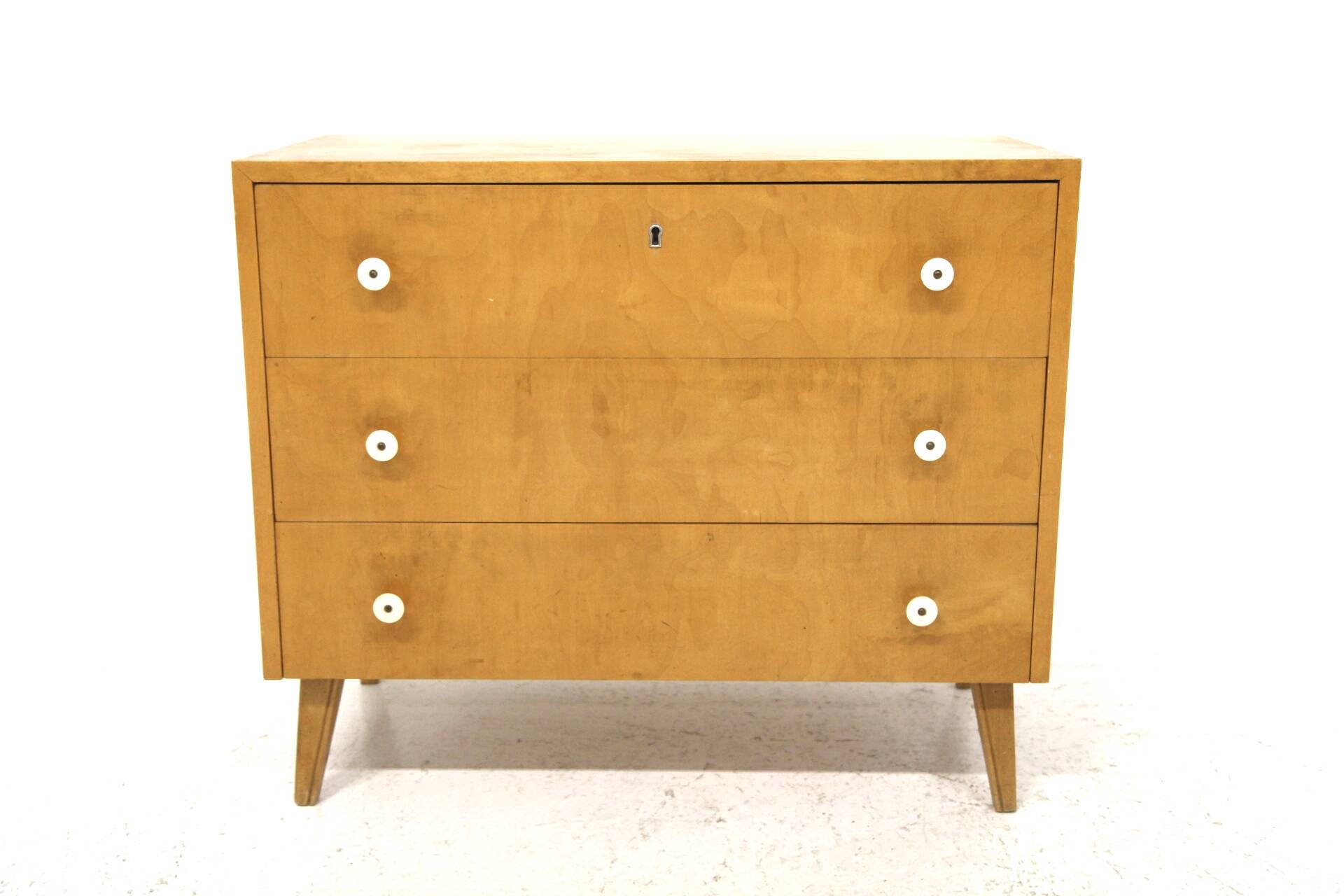 Scandinavian birch chest of drawers, Swedish modern, Sweden, 1940