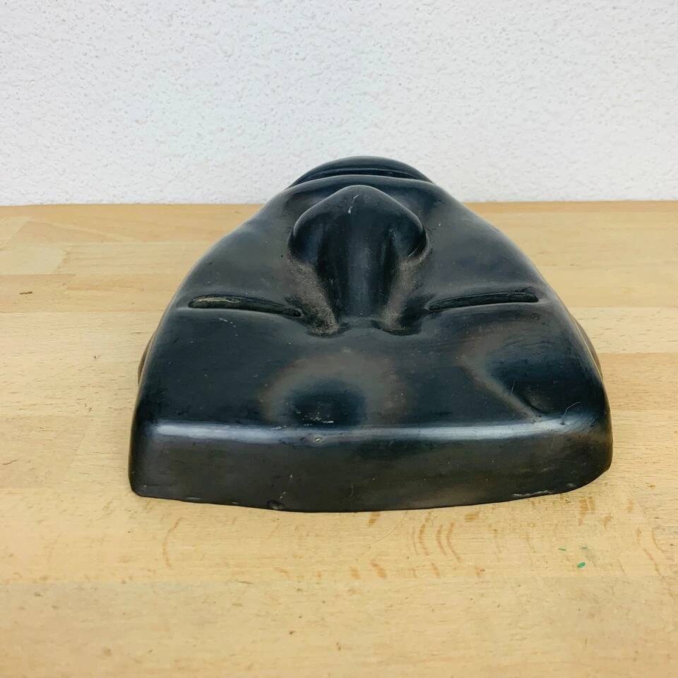 Black ceramic mask, Mexican tribal art