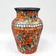 Orange mosaic vase and vintage bohemian chic glass - Mosaic pot