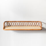 Wall shelf in rattan and formica