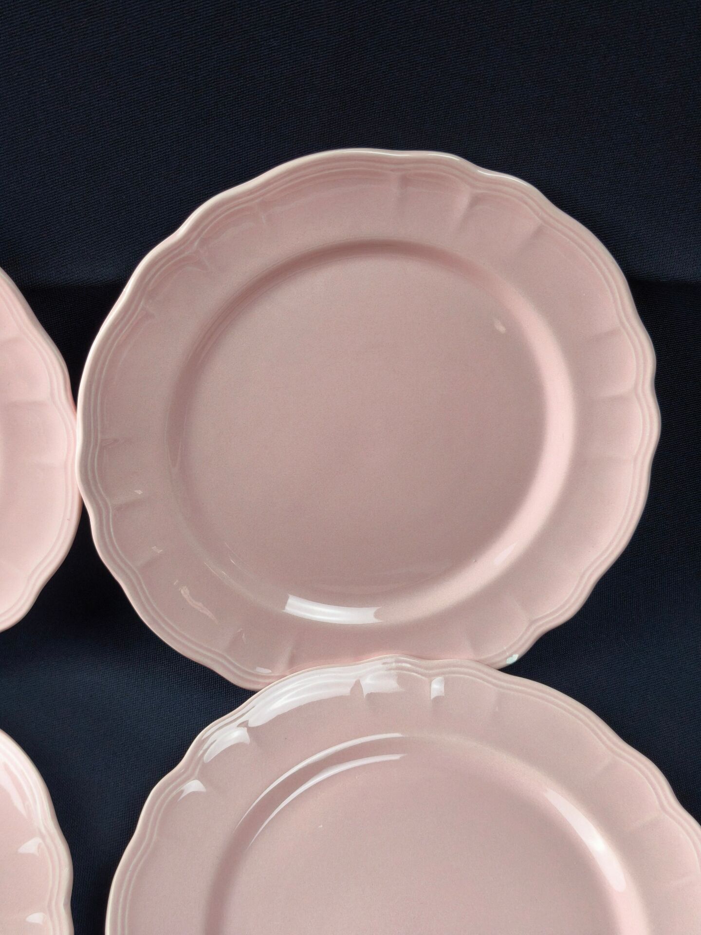 8 vintage dessert plates Salins powder pink – Ø 21.6 cm
