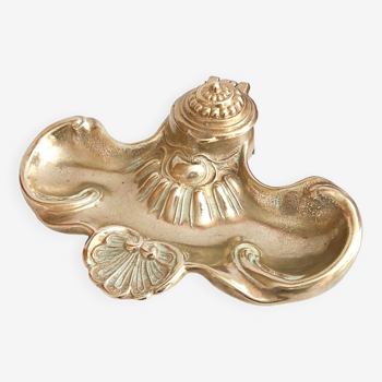 Encrier écritoire bronze doré Art Nouveau vers 1900