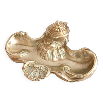 Art Nouveau gilt bronze writing inkwell circa 1900