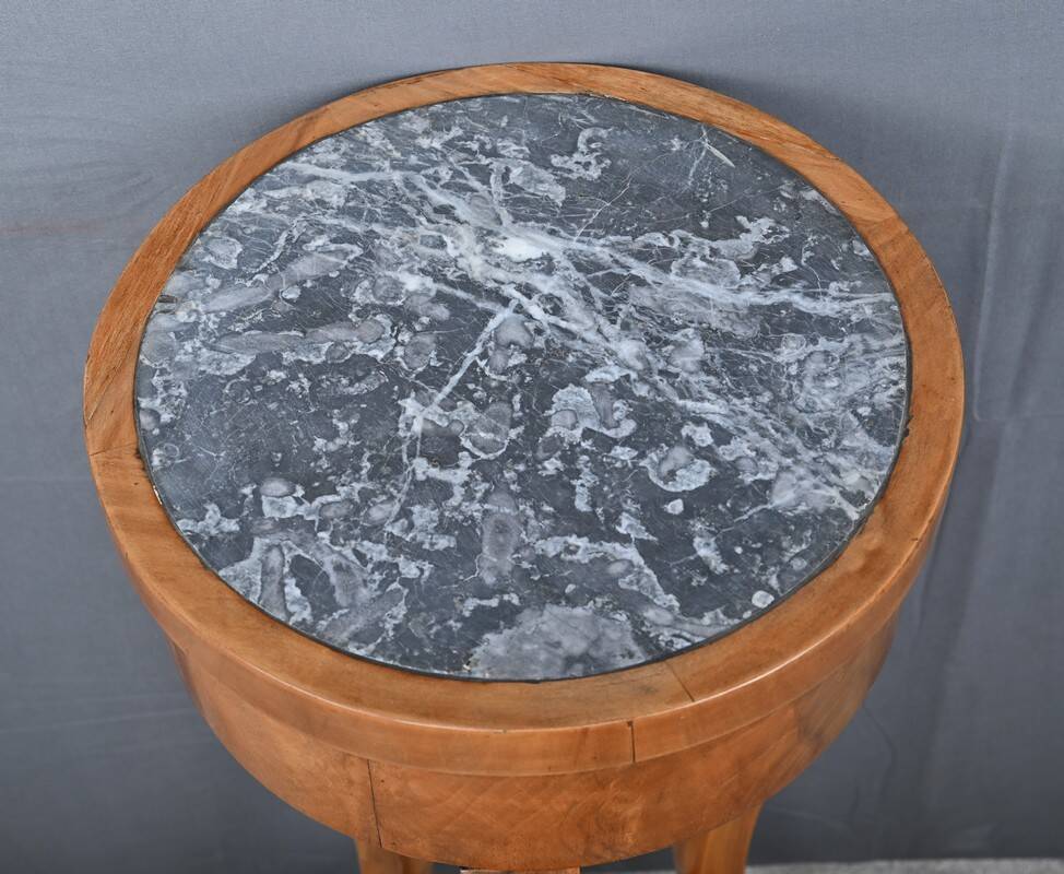 Cherrywood and marble pedestal table, Restoration period – early 19th century