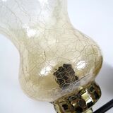 Pair of french brass and cracked glass wall lights, 1950s