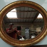 Oval mirror gilded wood - 84x100cm
