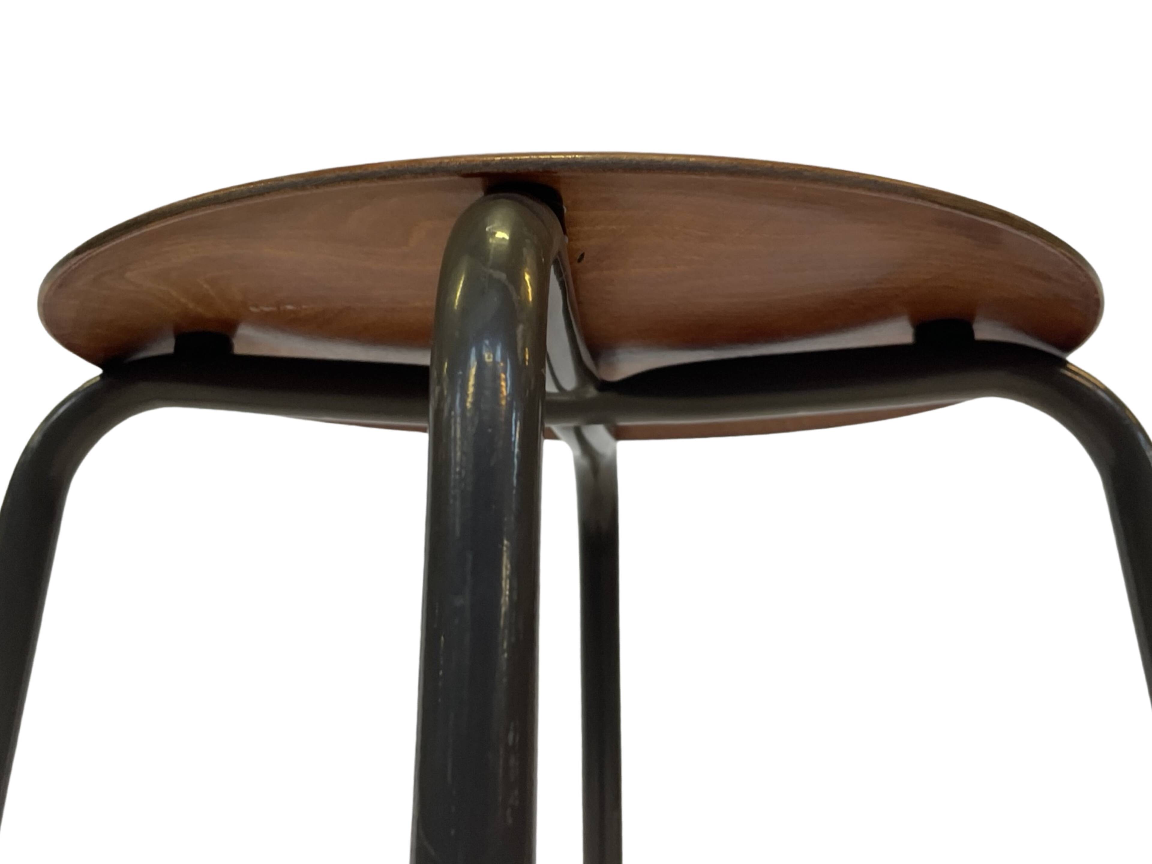 Vintage school stool, 1970s industrial design, Dutch minimalist