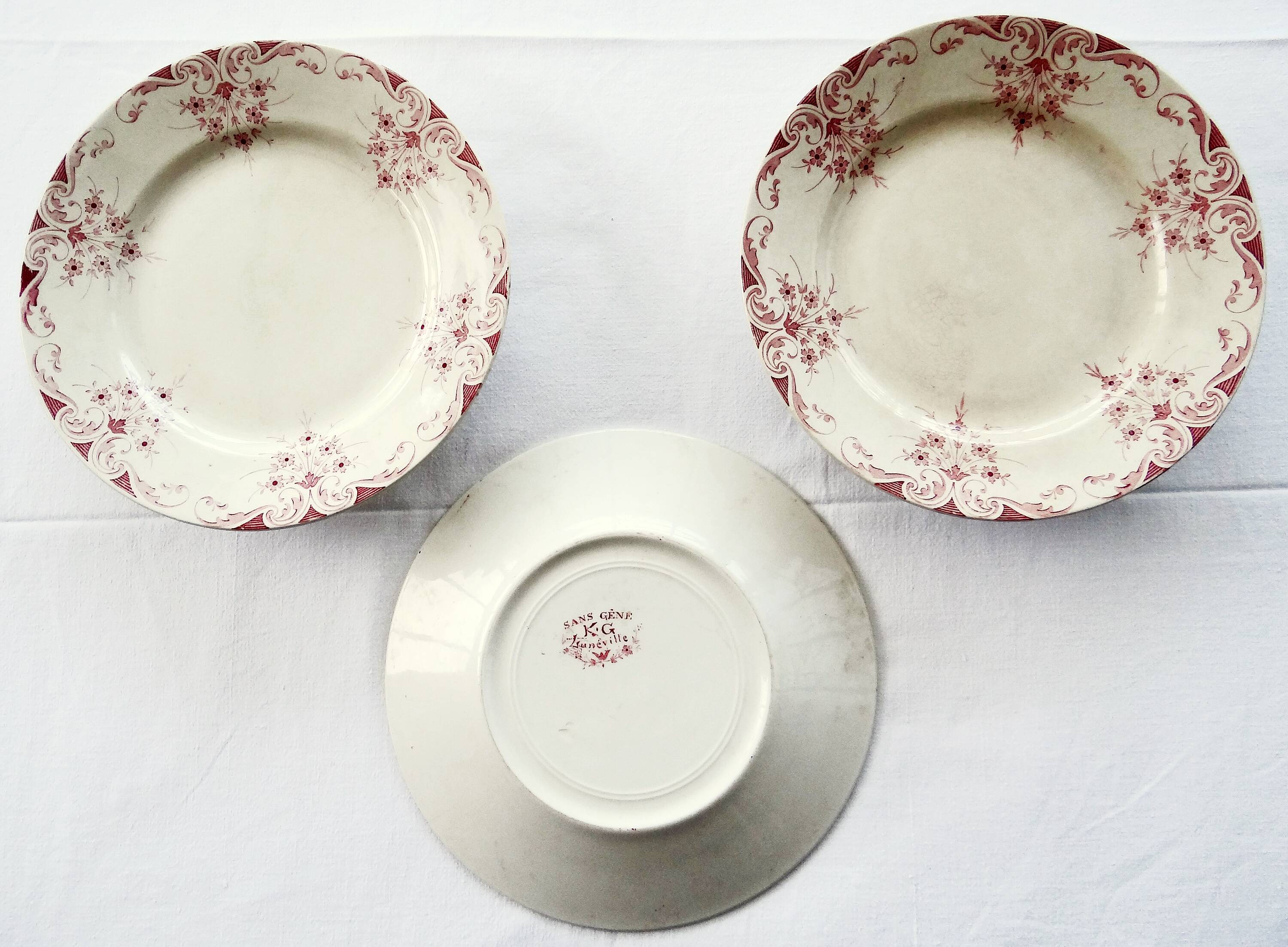 3 serving plates kg lunéville model without discomfort