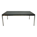 USM Haller T59 table in black laminate and chrome steel