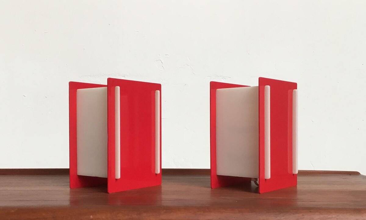 Mid-century acrylic table lamps, set of 2