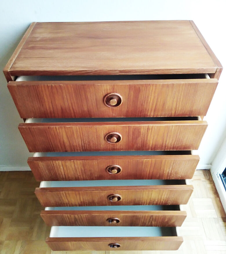 Commode haute à 6 tiroirs 1960/70