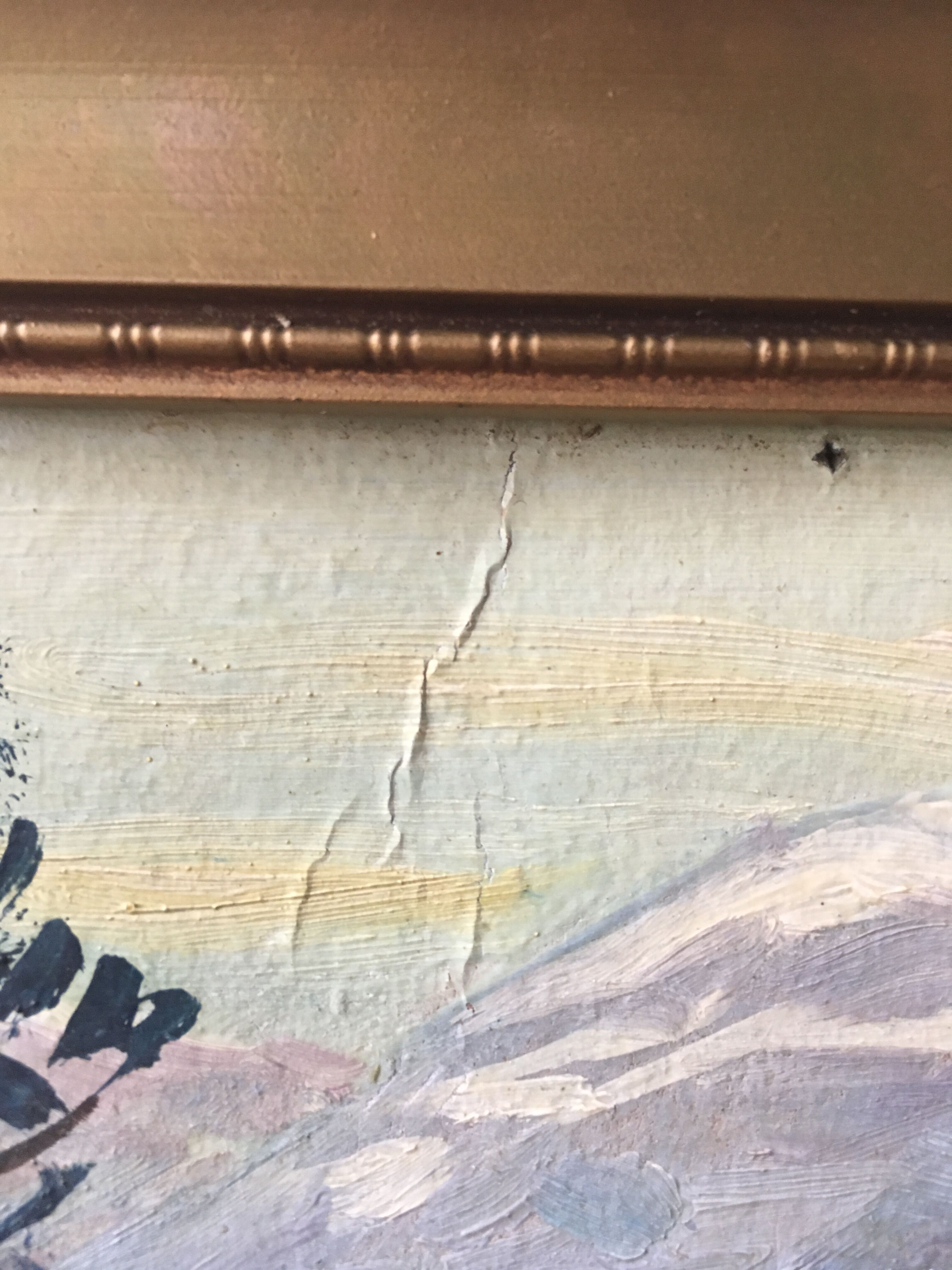 Painting oil mountain landscape