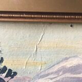 Painting oil mountain landscape