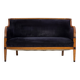 1950s, Danish art deco 2-seater sofa, ash wood, furniture velour.