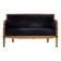 1950s, Danish art deco 2-seater sofa, ash wood, furniture velour.