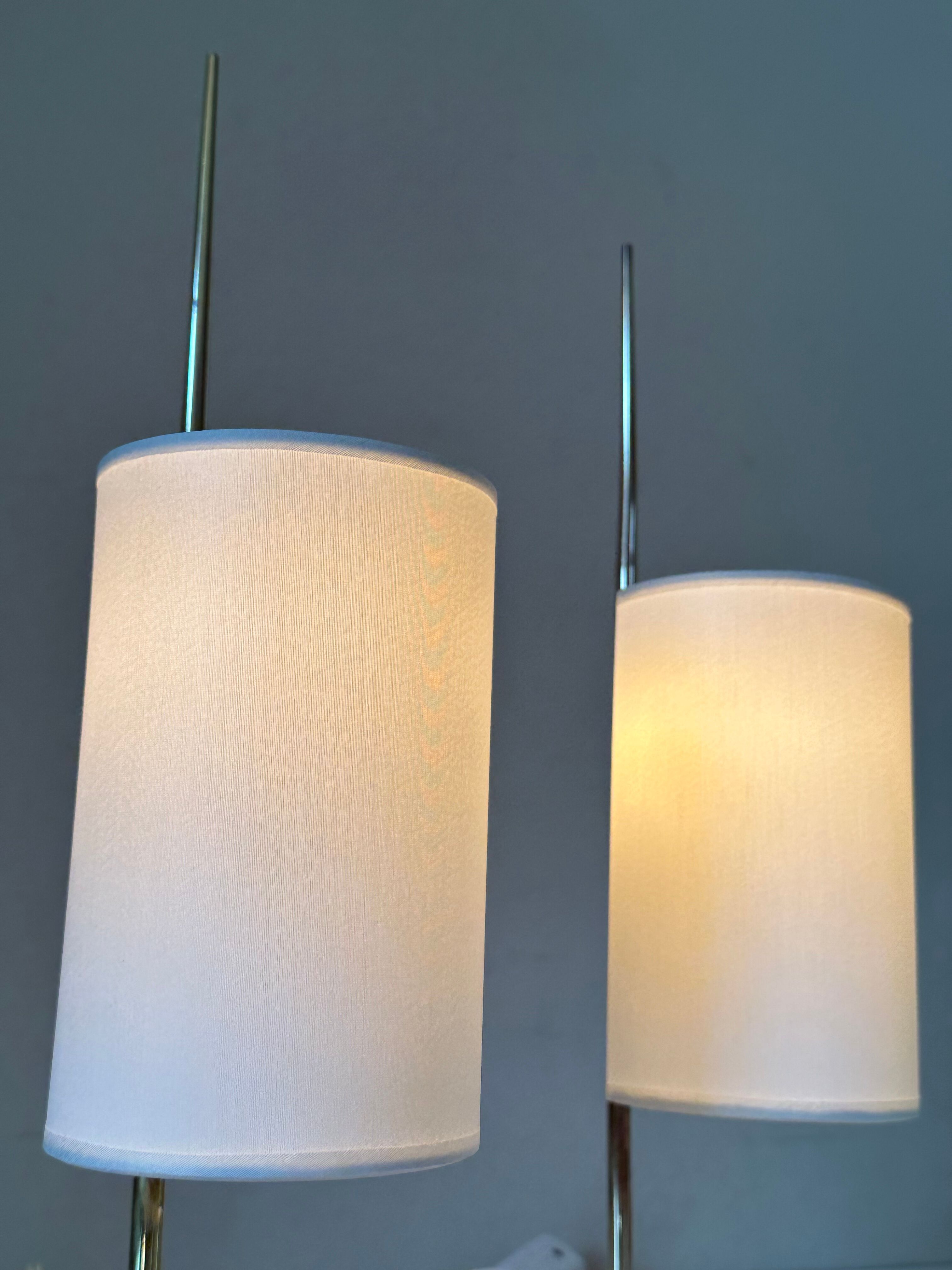 Pair of vintage brass lamps design 60 years