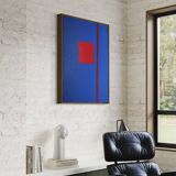 Art abstrait sur toile tendue 100x81cm That blue