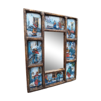 Antique mirror in reverse glass