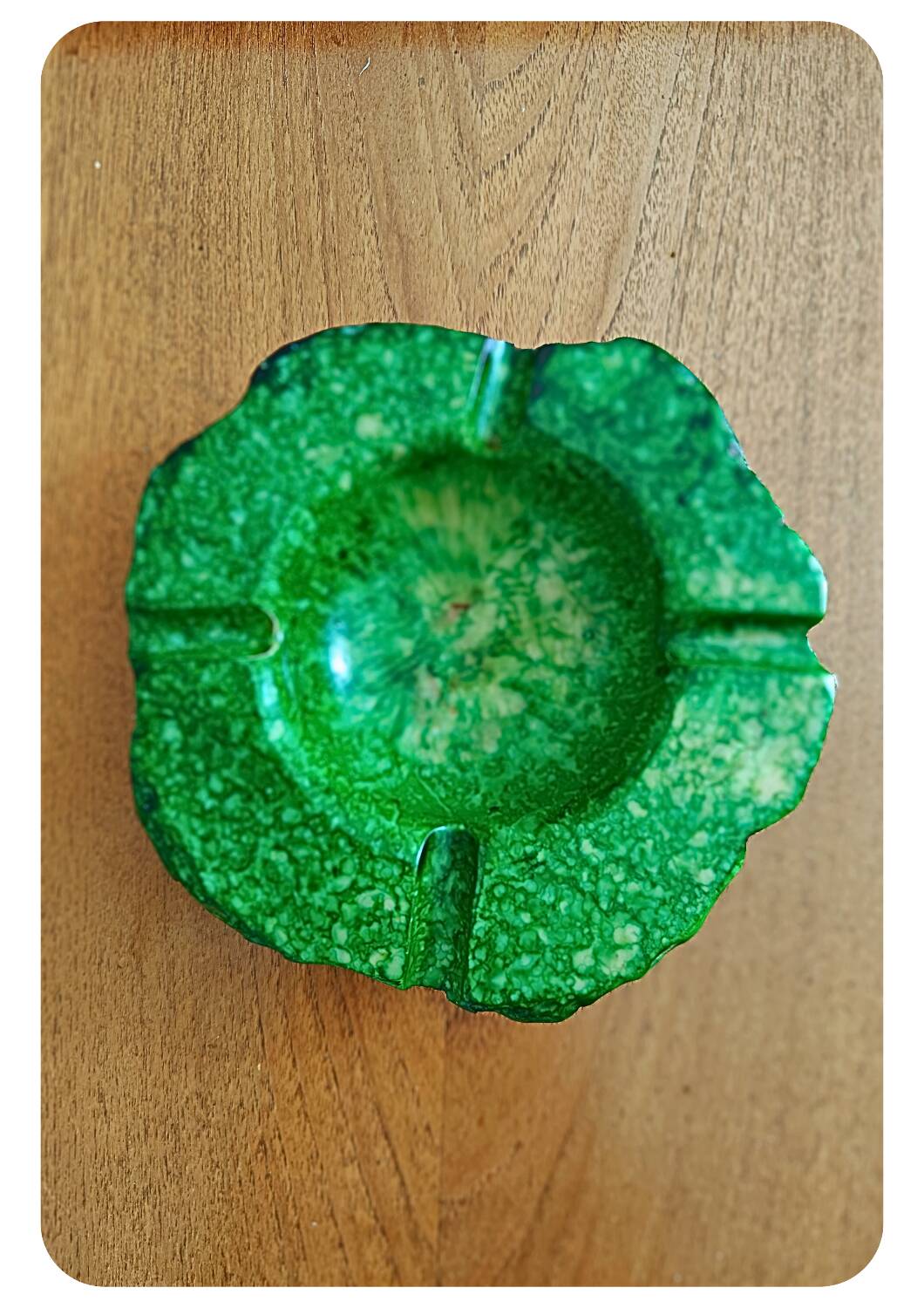 Cendrier vintage en albâtre vert Romano Bianchi