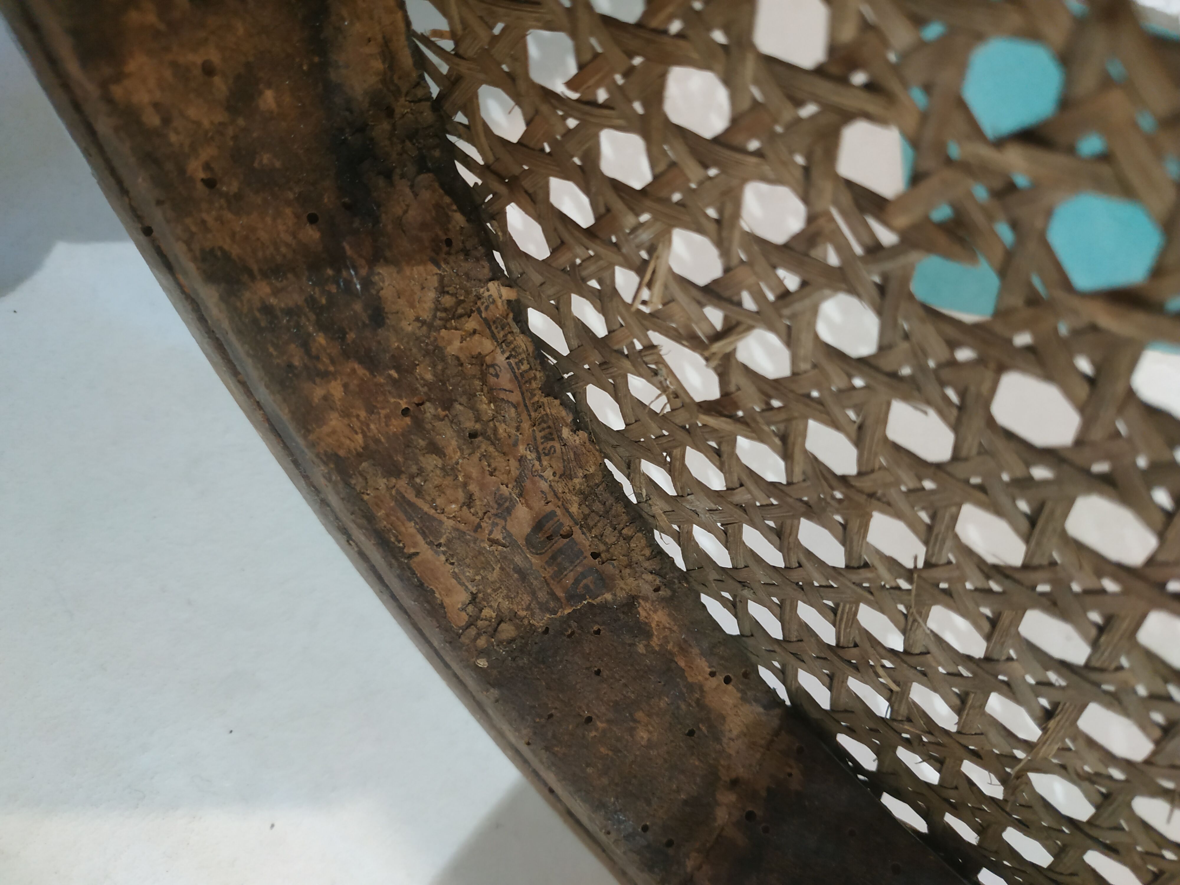 Children's tuna cannage chair renovated in sky blue