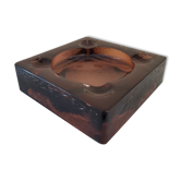 Smoked glass ashtray 70's