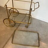 Chariot roulant vintage doré