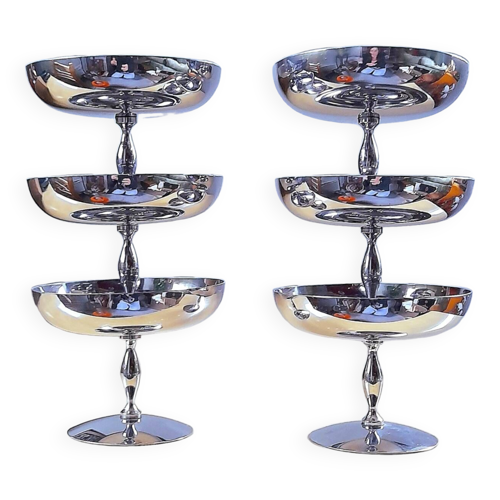 Set of 6 stainless steel ice cream/dessert cups