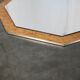 70s mirror, burl wood, metal frame