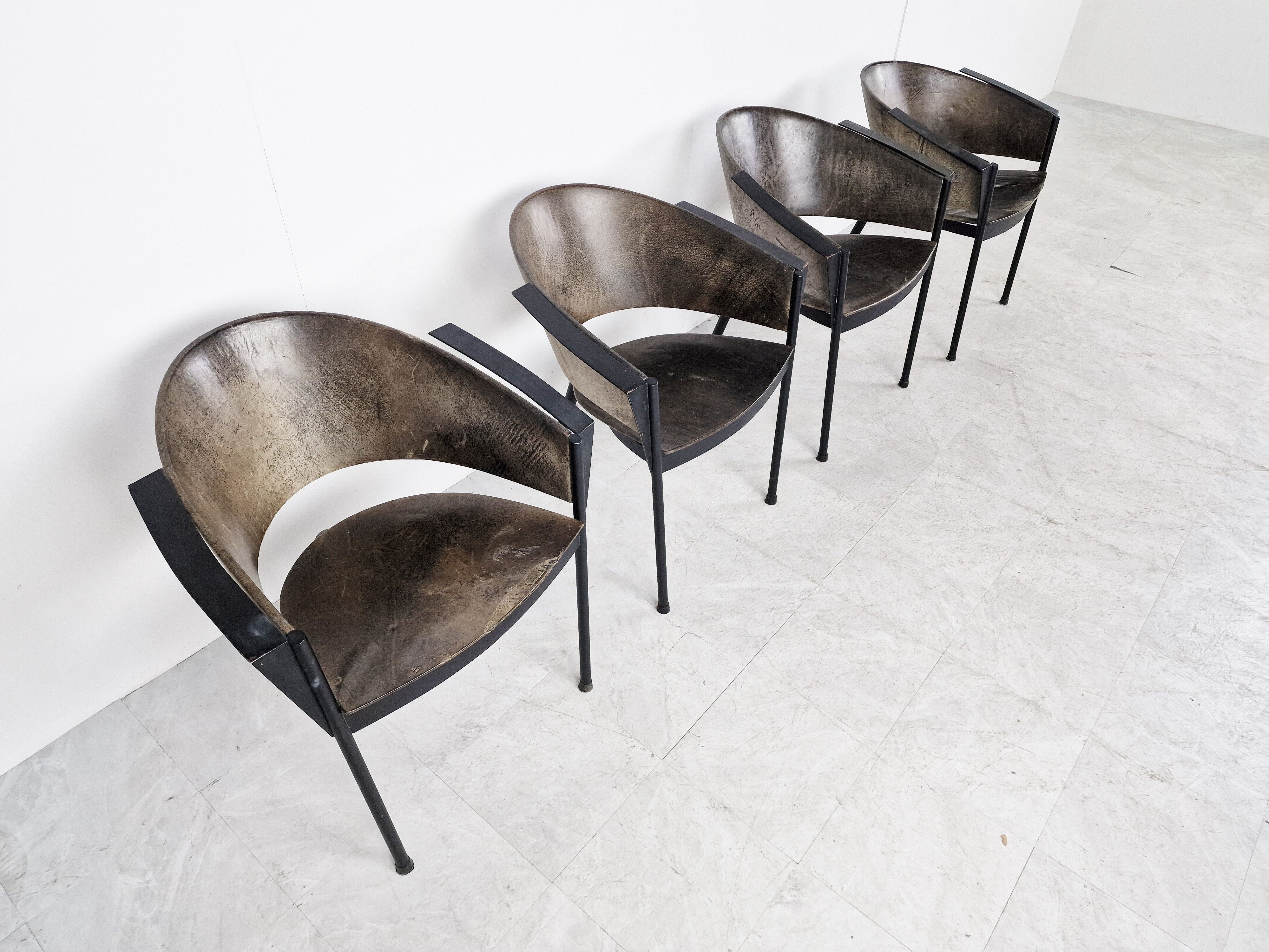 Vintage tripod armchairs, 1970s