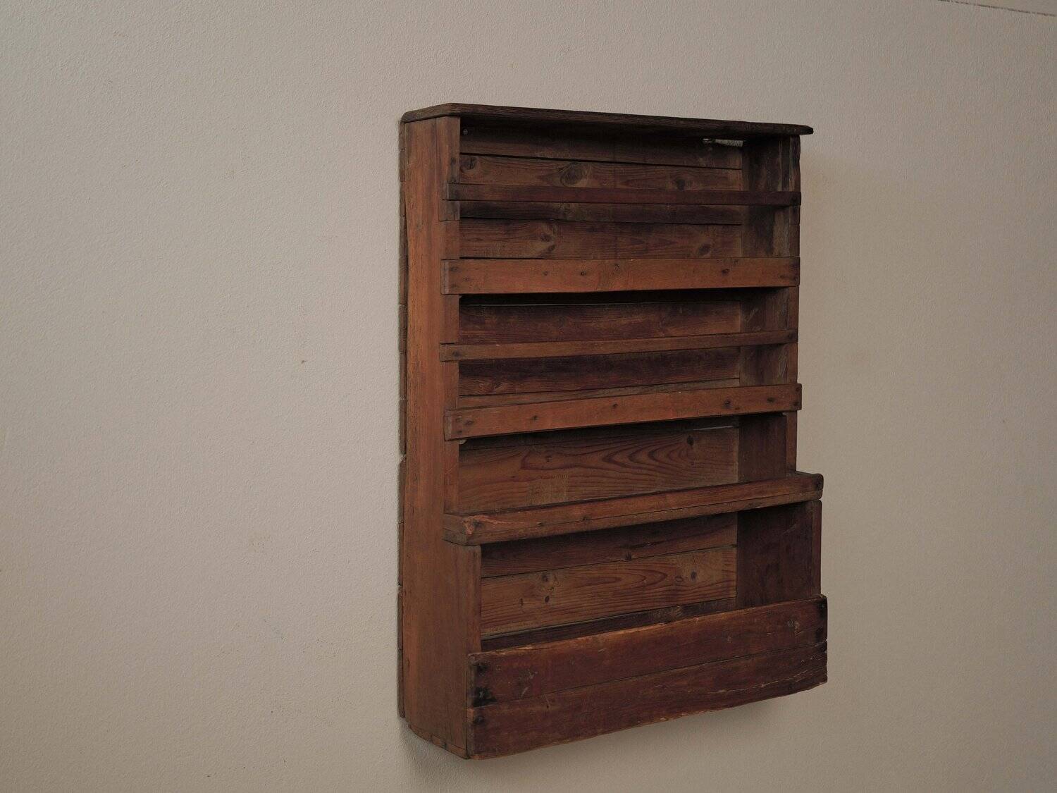 Antique solid wood wall shelf, France, 19th century