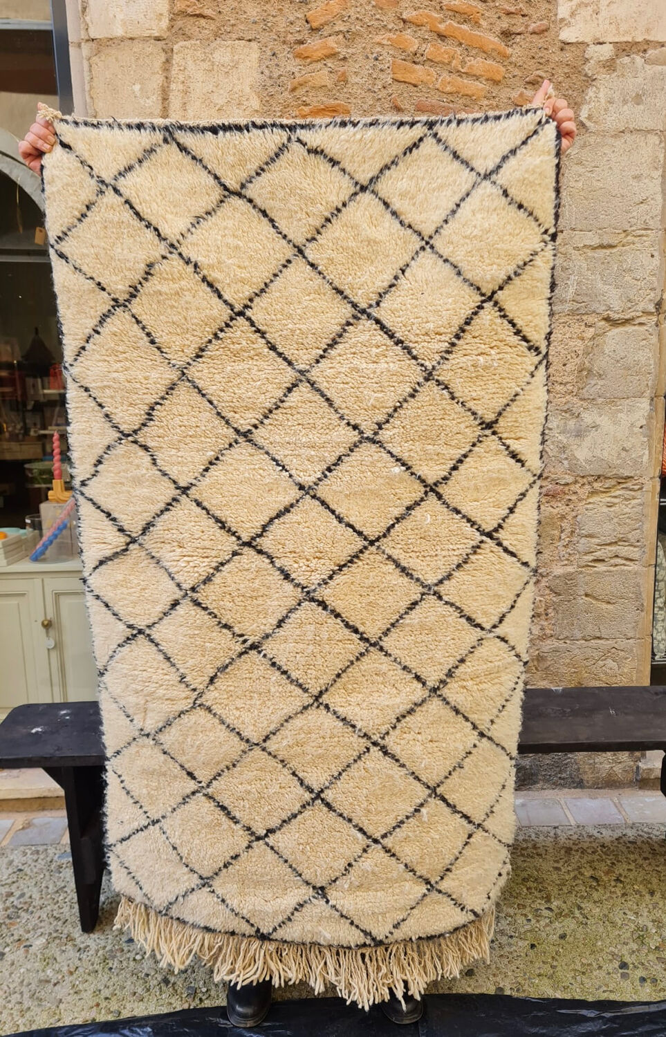 Berber wool carpet 90x151cm
