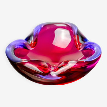 Pink and purple Sommerso empty pocket by Flavio Poli for Seguso, Murano glass, Italy, 1970
