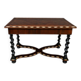 Desk table in precious wood marquetry, Napoleon III period – mid-19th century