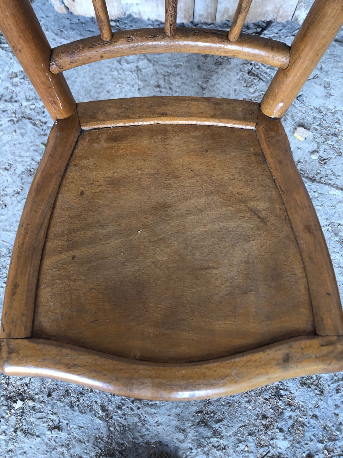Chair bistrot in wood turned 70s vintage