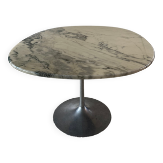 Table en marbre et pied tulipe vintage