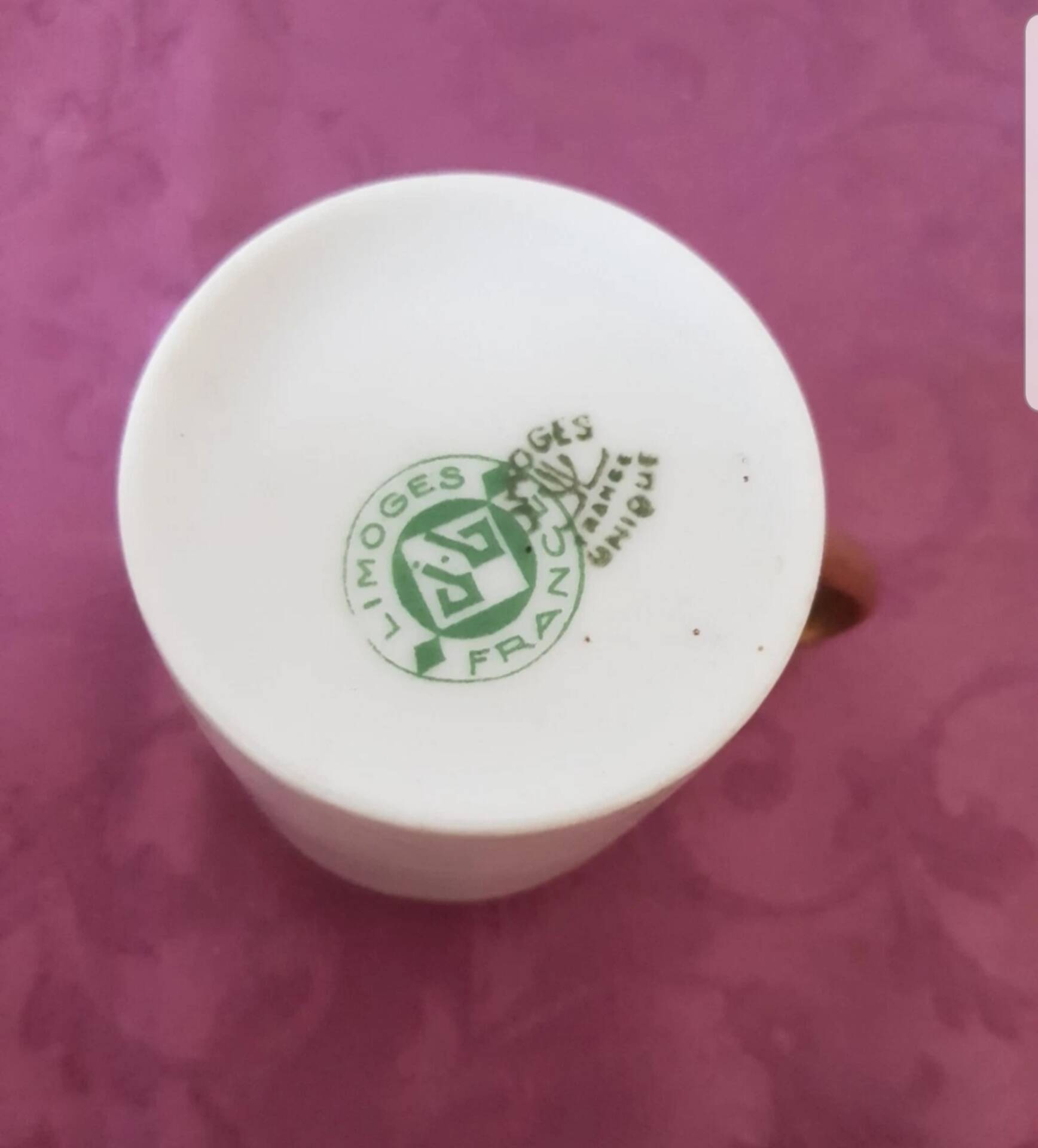 2 small cups with their saucers, Limoges