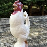 Rooster pitcher in cracked ceramic Art Deco style