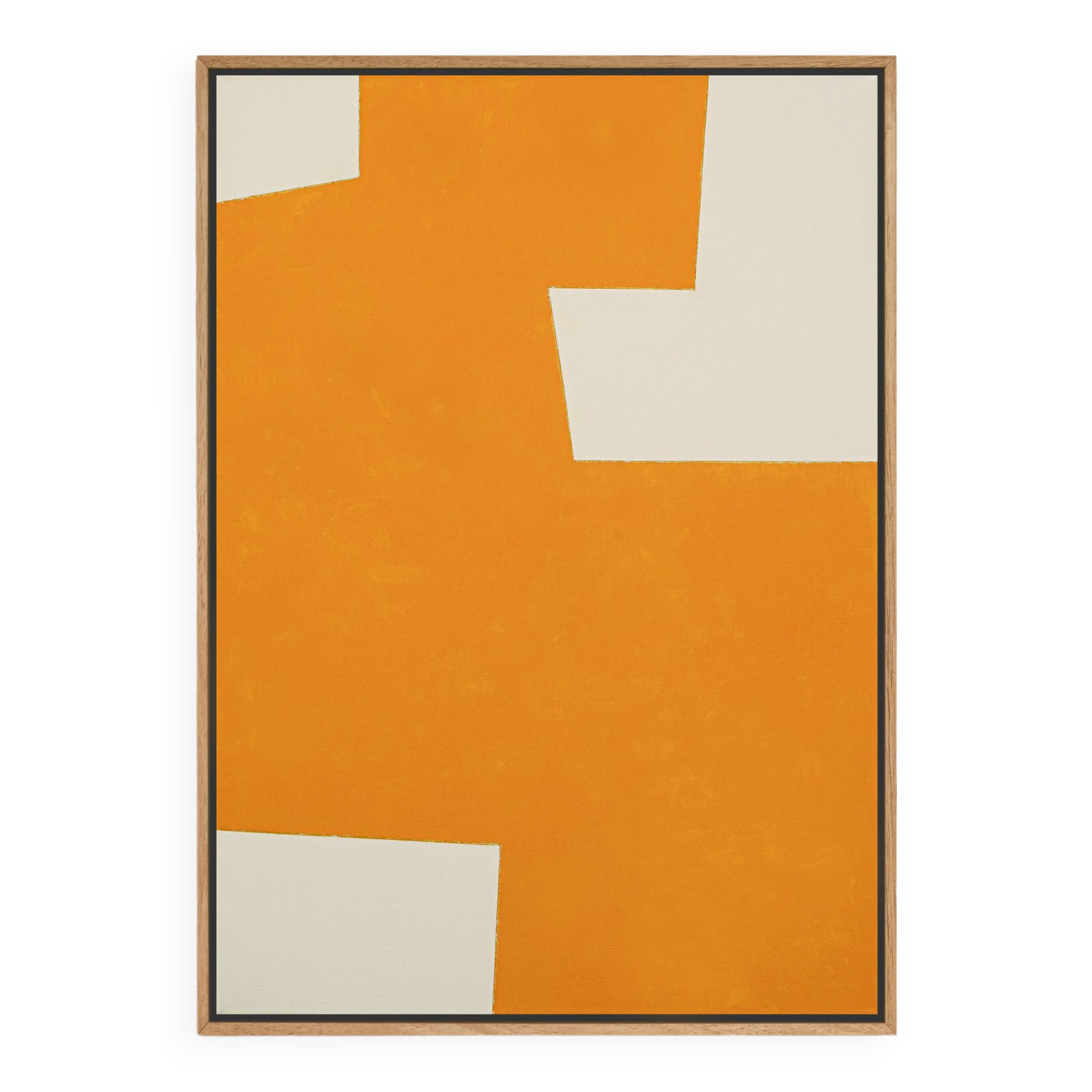 Original abstract painting, Yellow shape Y01