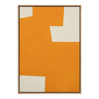 Original abstract painting, Yellow shape Y01