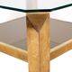 Table d'appoint table basse plaqué or 23 carats verre belgochrom seventies 60cm
