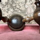 Wall lamp double wood turns 80s