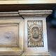 Louis XVI style fireplace in solid fir, 19th century.