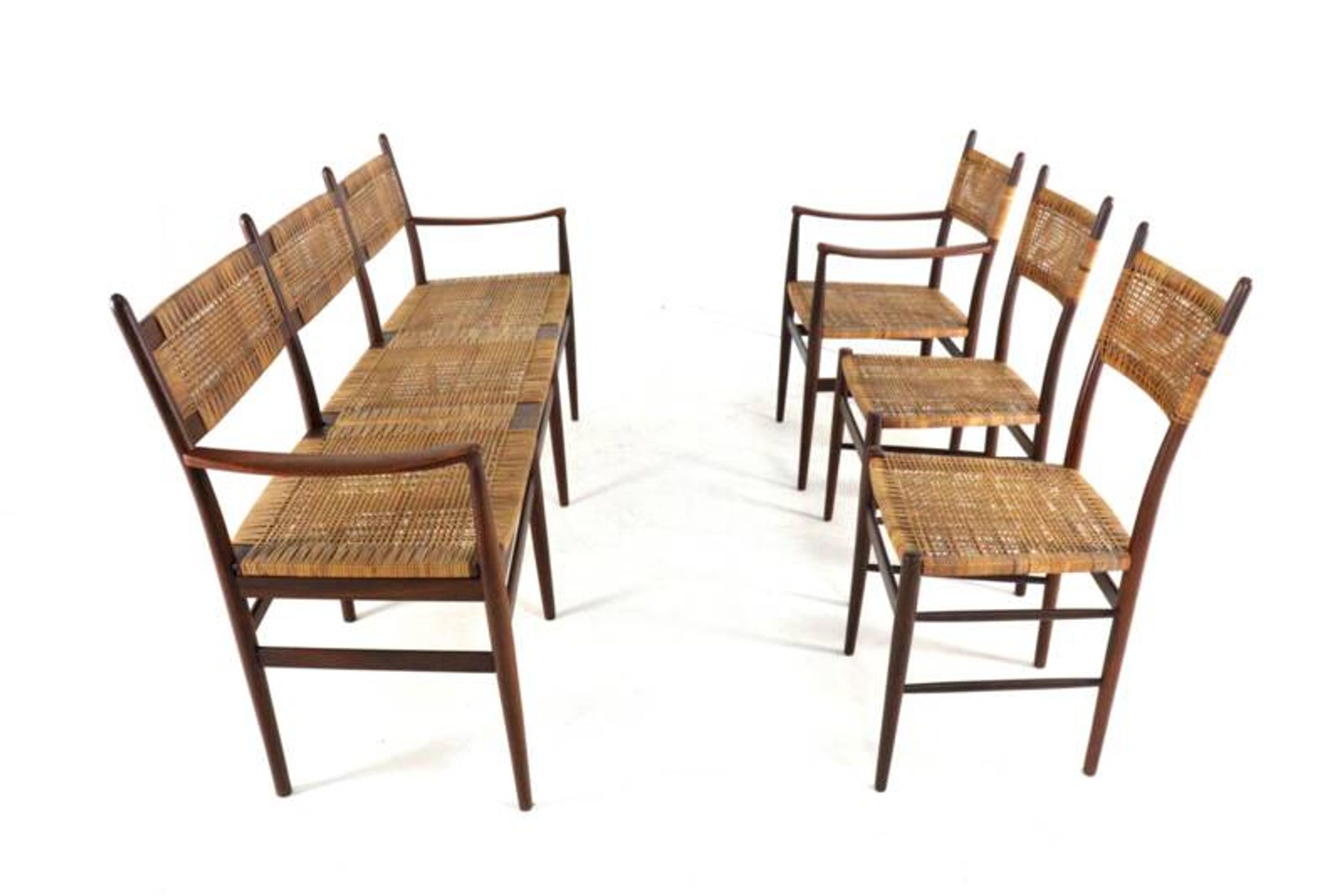 Dining room set 'Bologna' - 3 seater sofa - 3 chairs - mid century modern