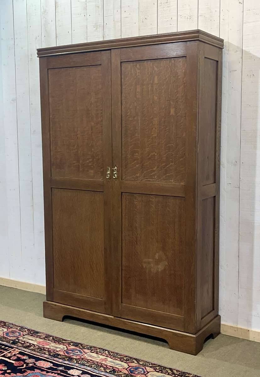 English oak wardrobe from the early 20th century.