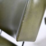 Pair of tubular armchairs, imitation leather. Circa 1950