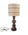 Large vintage lamp with wooden base and boucle wool shade - Ref 1025