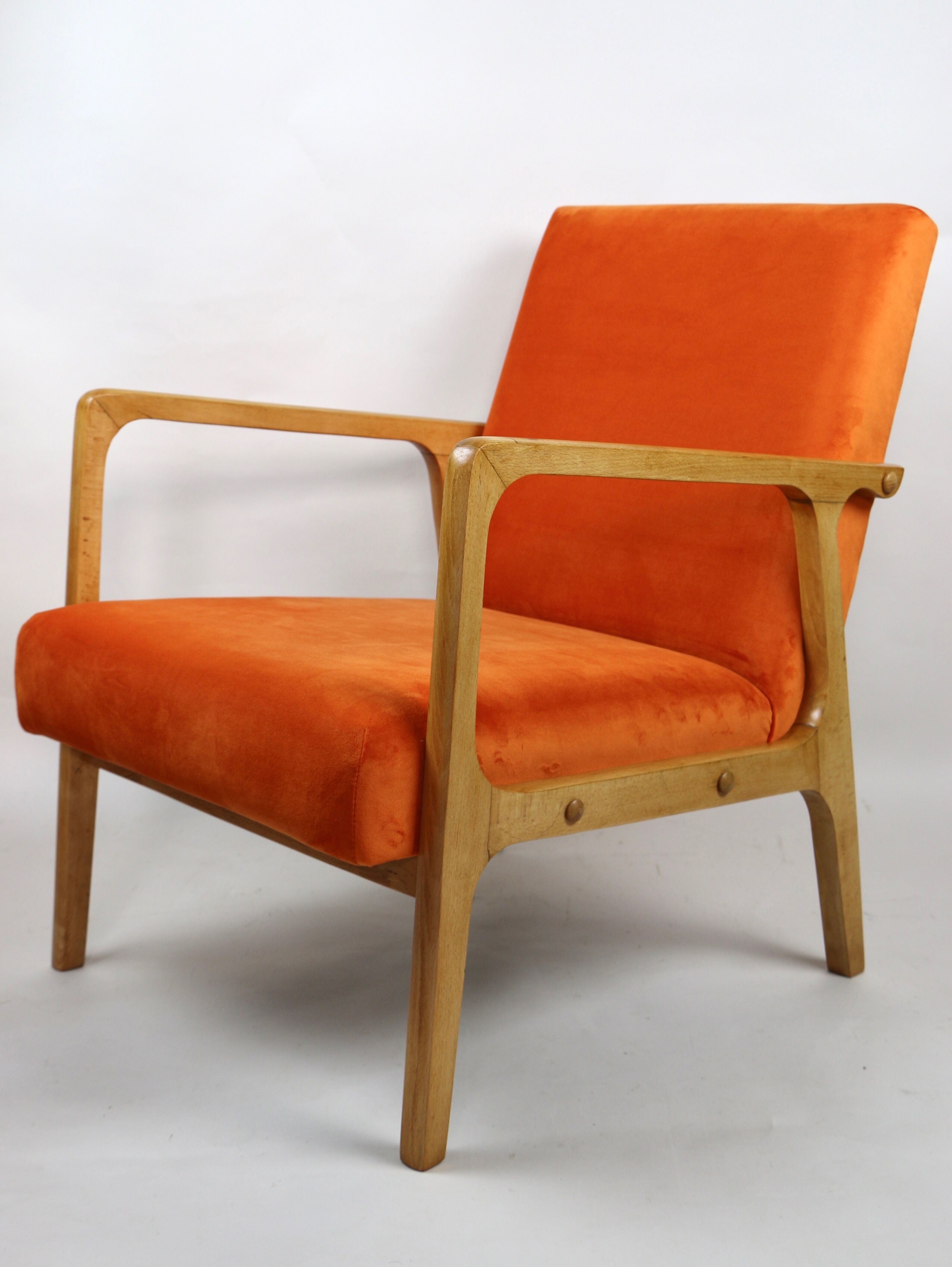 Fauteuil vintage Orange Velvet années 1970